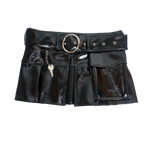 Open charm black belt skirt