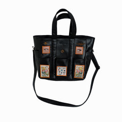 Patchwork Carry-all Bag - Faux Leather