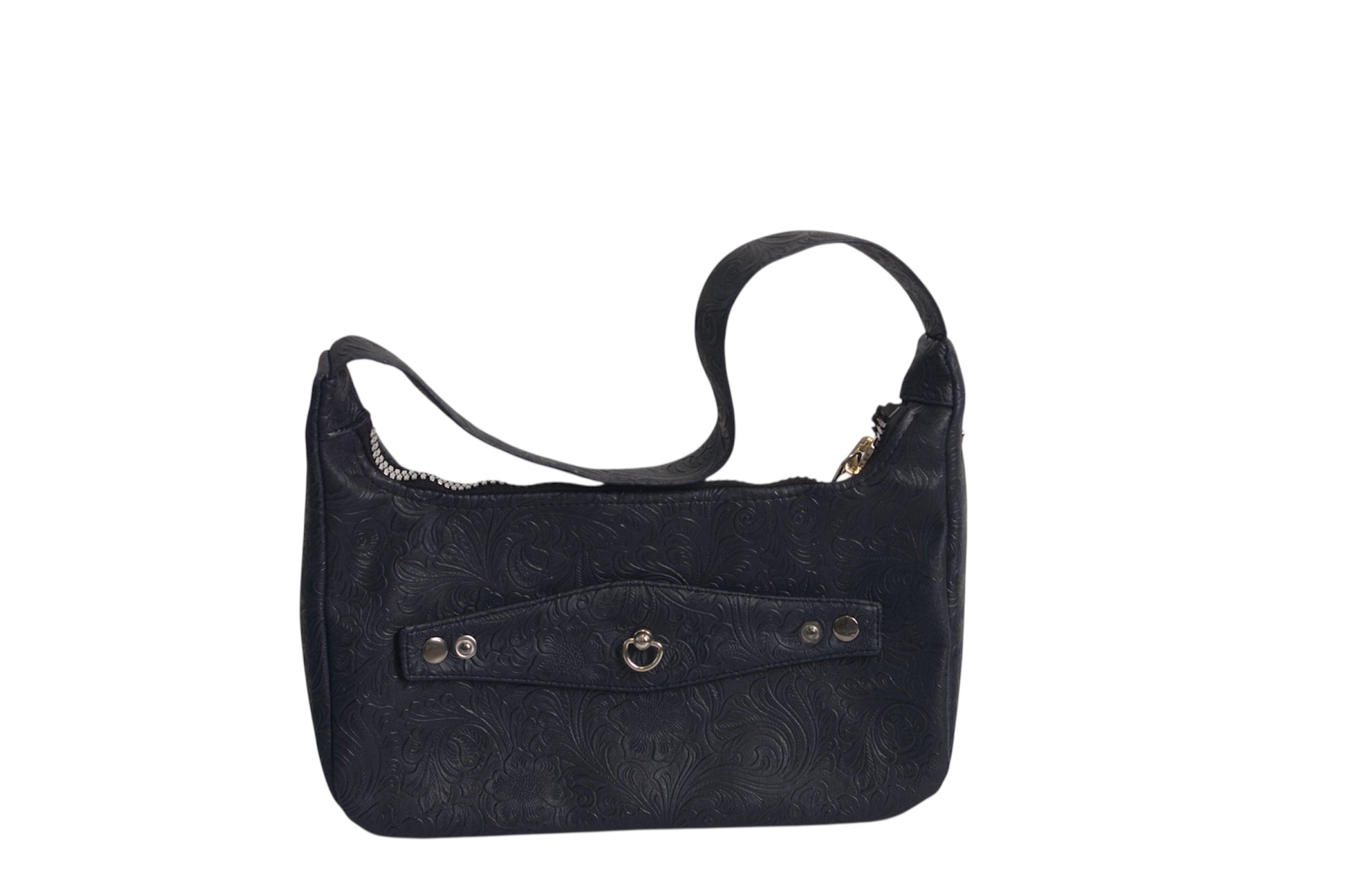 Blue noir rosy cuff bag